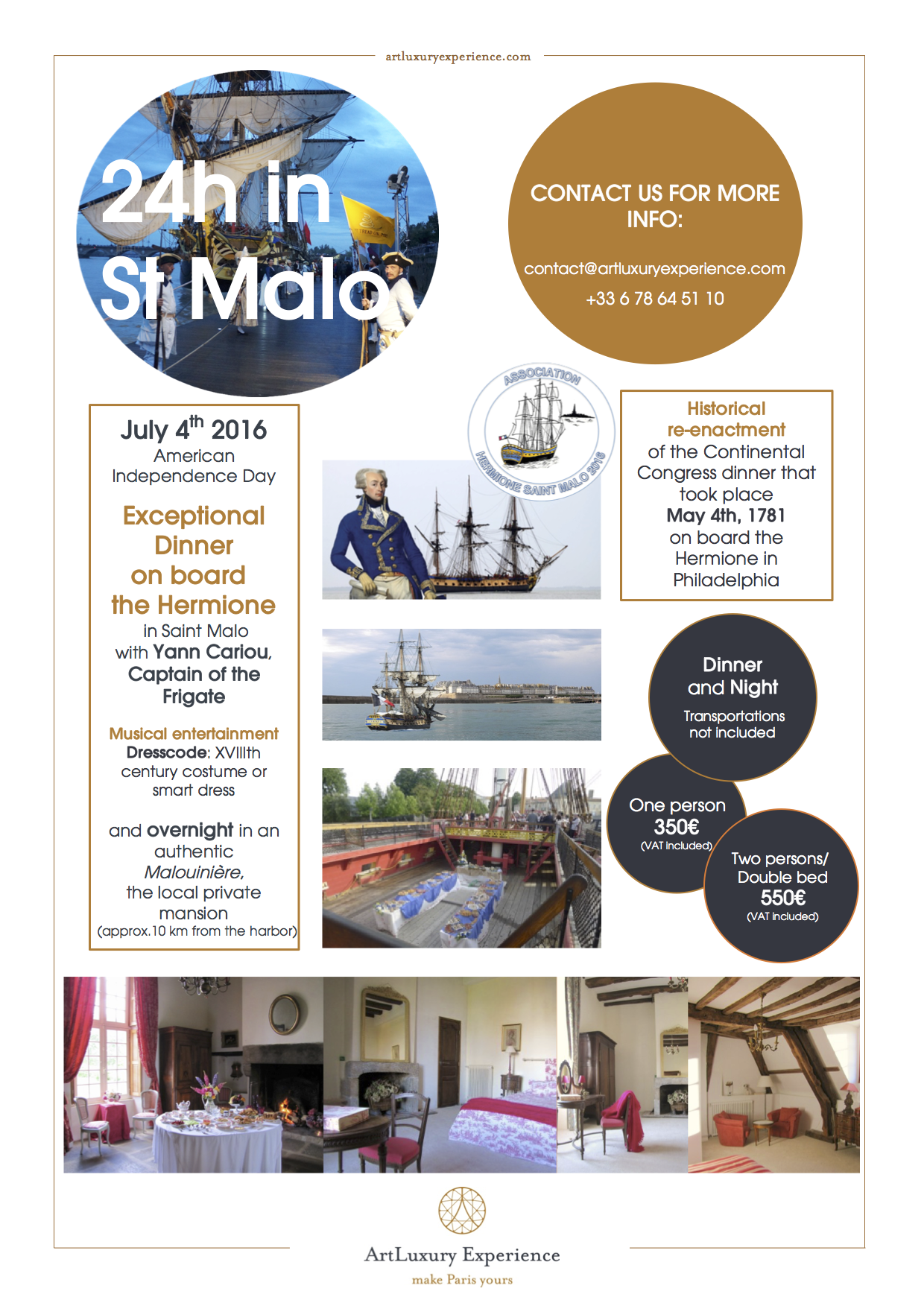 Invitation Saint Malo Lafayette Hermione Independence day Diner exceptionnel