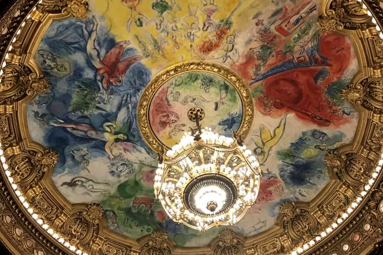 Opéra Garnier ceiling painted by Marc Chagall